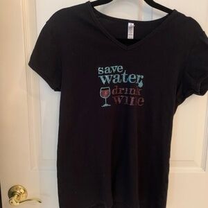 Wine Lovers T-shirt with Bling